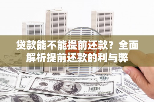 赞皇贷款能不能提前还款？全面解析提前还款的利与弊
