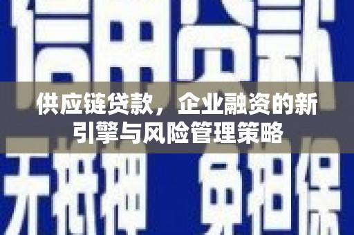 赞皇供应链贷款，企业融资的新引擎与风险管理策略