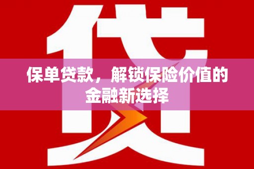 赞皇保单贷款，解锁保险价值的金融新选择