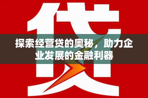 赞皇探索经营贷的奥秘，助力企业发展的金融利器