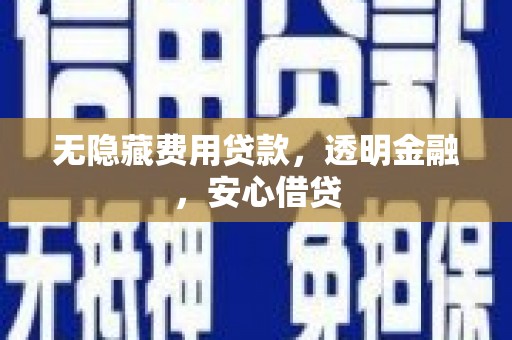 赞皇无隐藏费用贷款，透明金融，安心借贷
