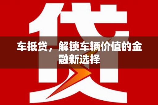 赞皇车抵贷，解锁车辆价值的金融新选择