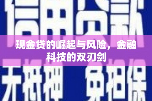 赞皇现金贷的崛起与风险，金融科技的双刃剑