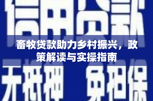 赞皇畜牧贷款助力乡村振兴，政策解读与实操指南