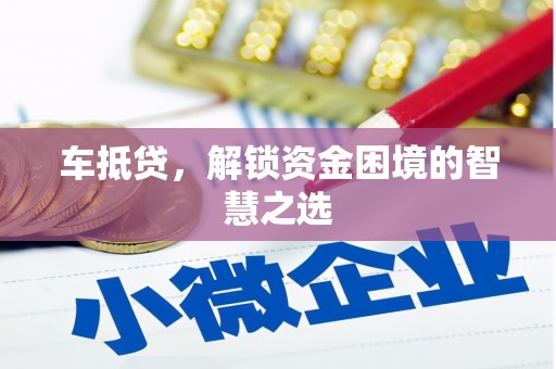 赞皇车抵贷，解锁资金困境的智慧之选