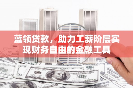 赞皇蓝领贷款，助力工薪阶层实现财务自由的金融工具