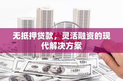 赞皇无抵押贷款，灵活融资的现代解决方案